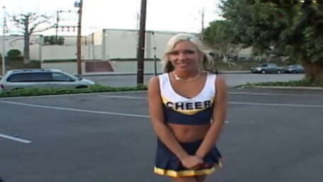 Petite blonde cheerleader teen pick up for sex in a car