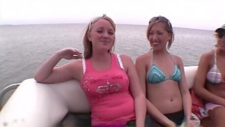 4 girls boating and flashing around south padre island on my friends boat