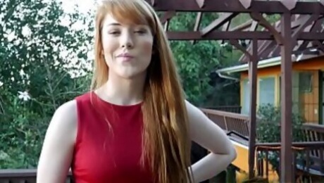 Ginger realtor shows off tits ass and pussy