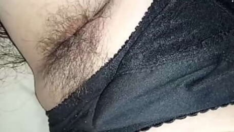 My hairy armpits masturbating with homemade dildo in pussy and ass