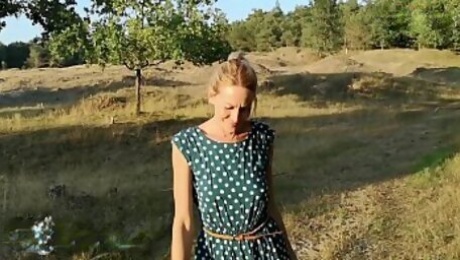 - German MILF blows twice and creampied outdoors