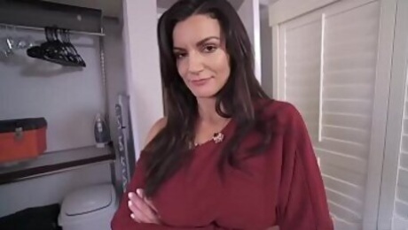 Latina stepmom Becky Bandini is shows her curves in her sexy lingerie then seduces her stepson and spreads her MILF pussy for him ready for his cock.