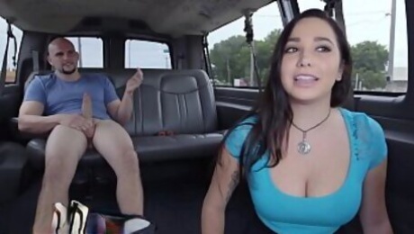 Young, Busty Brunette Karlee Grey Taking Dick From Jmac On The Bus