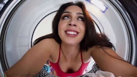 Big Booty Latina Lilly Hall Gets Stuck Doing Laundry, Luckily Preston Parker Cums In To Loosen Her Right Out