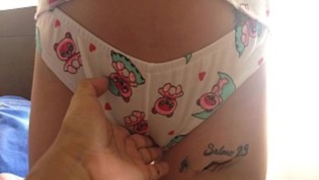 creampie !! Playing with my stepdaughter girl with super sexy panties !!