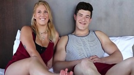 Big Titty 18yo innocent blonde takes college freshmen cock