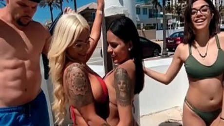 College teens picked up and fucked on spring break
