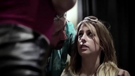 Handicap teen fucked by older  couple