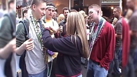 some girls flashing in this mardi gras new orleans home video