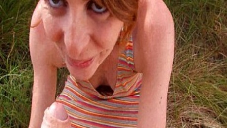 Amateur french redhead slut ass nailed with cum to mouth outdoor