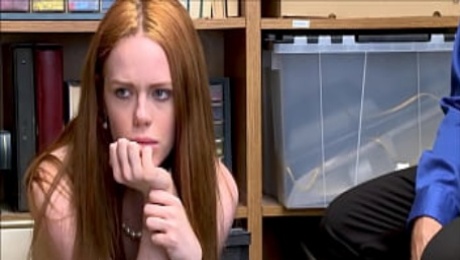 Sexy Teen Redhead Shoplifter With A Big Ass Ella Hughes Has Sex With Officer For Freedom