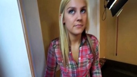 Amateur girl Bailey fucked POV on casting couch