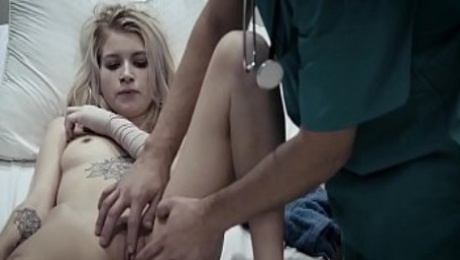 Perverted doctor a. wash naked hot girl patient and a. her