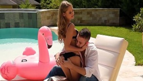 Bikini teen Tiffany Tatum gets her sweet wet pink fucked hard by the pool