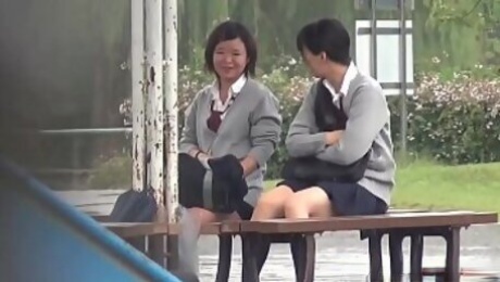Asian teen public pissing