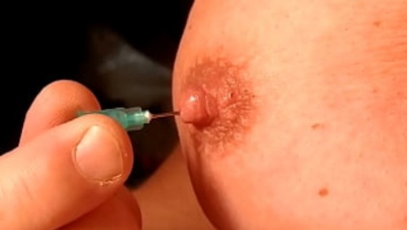 Needle nipple fucking