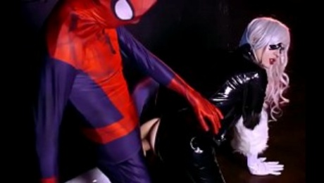 Spidey fucking The Black Cat so hard with his big cock