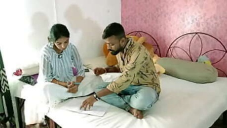 Indian beautiful university girl hot sex with young sir! I need good mark sir!