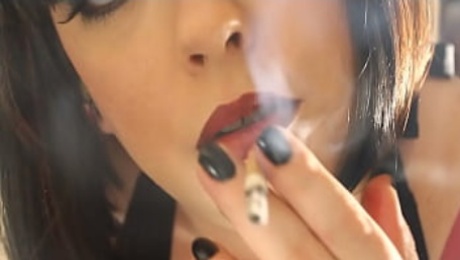 Busty British BBW Tina Snua Smokes A Cork Cigarette