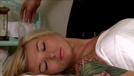 TS Aubrey Kate gets massage