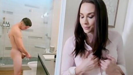 Stepmom Chanel Preston Catches Jerking Off In Bathroom