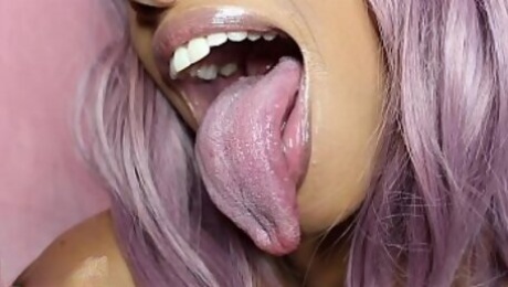 Longue Long Tongue Mouth Fetish Lollipop FULL VIDEO