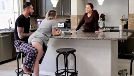 Stepdad Does Blonde Thick Stepdaughter While Stepmom's There- Cara May