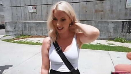 Hot Blonde Accountant Earns Good Money For Sex With a Stranger (Sydney Paige)