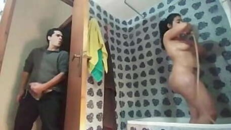 Spying and fucking my hot big ass stepsister in the shower (compilation)