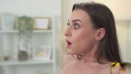 Fake Hostel - Young backpacker drinks special potion which makes her tits grow huge!