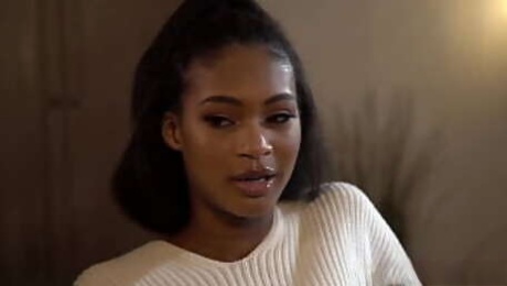 Ebony step daughter has to fuck step dad's friend to repay his debt