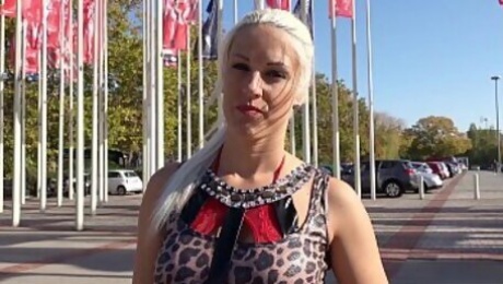 GERMAN SCOUT - CATCH PORNSTAR BLANCHE BRADBURRY AT EVENT IN BERLIN AND TALK TO FUCK