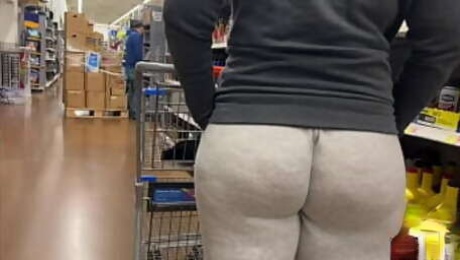 Giant Booty Goes Walmart Shopping With A Deep Fucking Wedgie