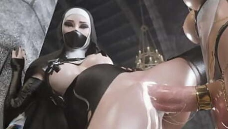 Nun Debauchery - 3D Animations