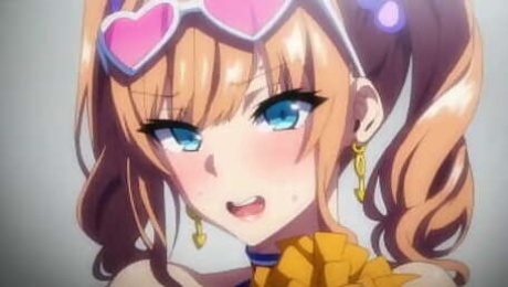Cute busty girl with glasses rides dick (Hentai)