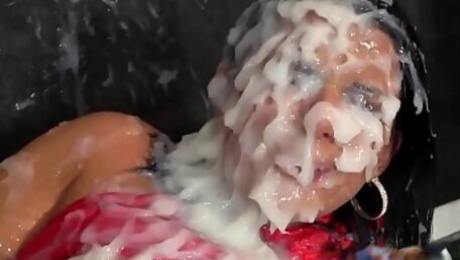 Ho bukkaked gets fucked