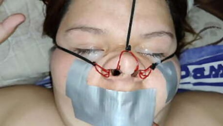 Chubby slut extracts all my cum in her eyes