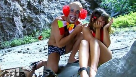 Innocent young Charlotte b. anal fucking by a crazy clown