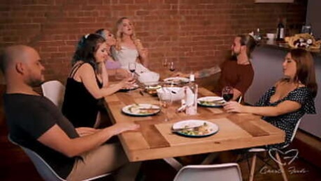 TEASER: Charlie invites her friends for dinner which ends up in a crazy group sex!