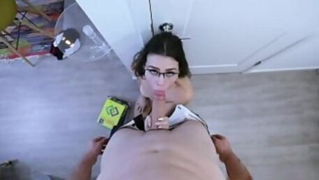 Kylie Rocket approaches the cheaters yanking down his pants and easting her eyes on his meaty dong