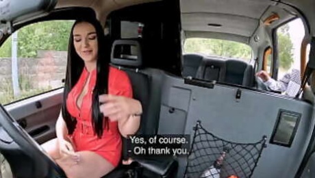 Female Fake Taxi She catches a guy masturbating on the backseat of her taxi