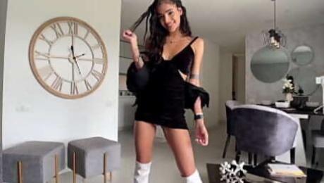 Skinny Petite Teen Latina Fucks SugarDaddy before going out with boyfriend