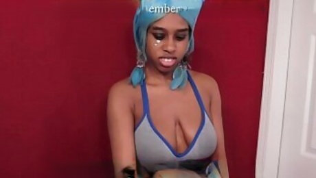 HD Msnvoember Huge Saggy Natural Breasts And Ebony Arolas Pulled Out of Top and Jiggling on Sheisnovember