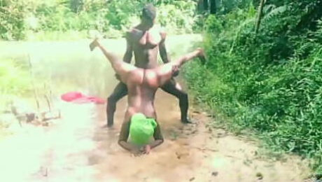 Outdoor Orgasm - AFRICAN NATIVE DOCTOR FUCKED EBONY AMATEUR WHORE IN THE LOCAL RIVER - BBC BLACK COCK