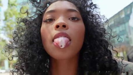 Black amateur Barbie Rous gets ready to get fucked