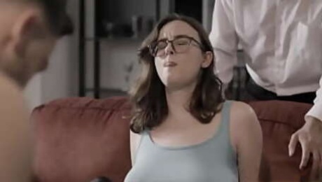 Busty girl DPed during therapy session