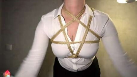 secretary tied up for Kinbaku bondage anal experience - businessbitch