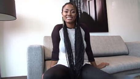 Ebony babe Morelia Mazo impressed by latino dudes skills after he ravages her african twat and hardcore sex session