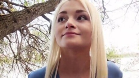 Russian blonde nurseing in public