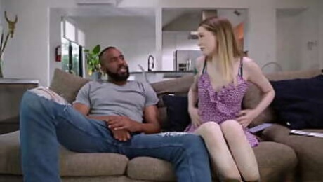 Step daughter gets fucked by step dad's black friend